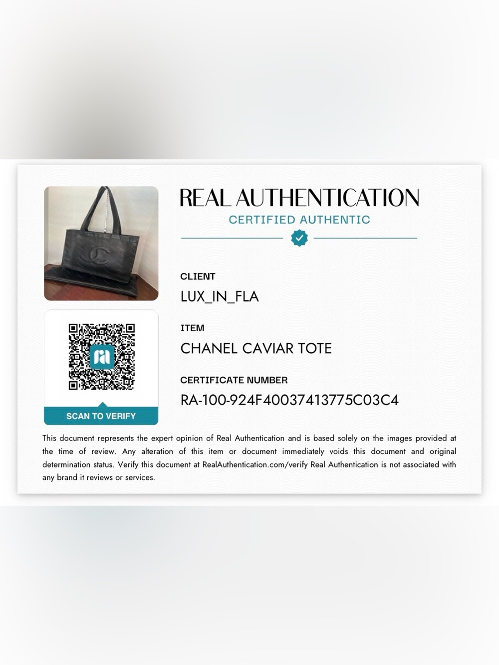 CHANEL Black Caviar Leather CC Tote - Picture 16 of 16